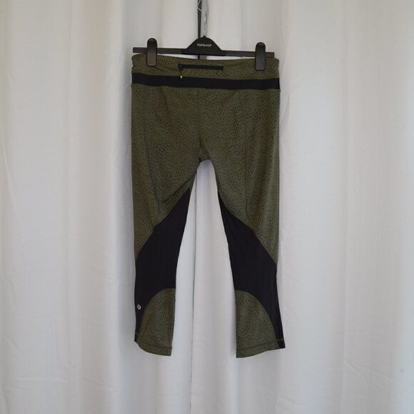Lululemon Run: Inspire Crop II *Full-On Luxtreme (Mesh) Dottie Green Sz 8 - Picture 5 of 10